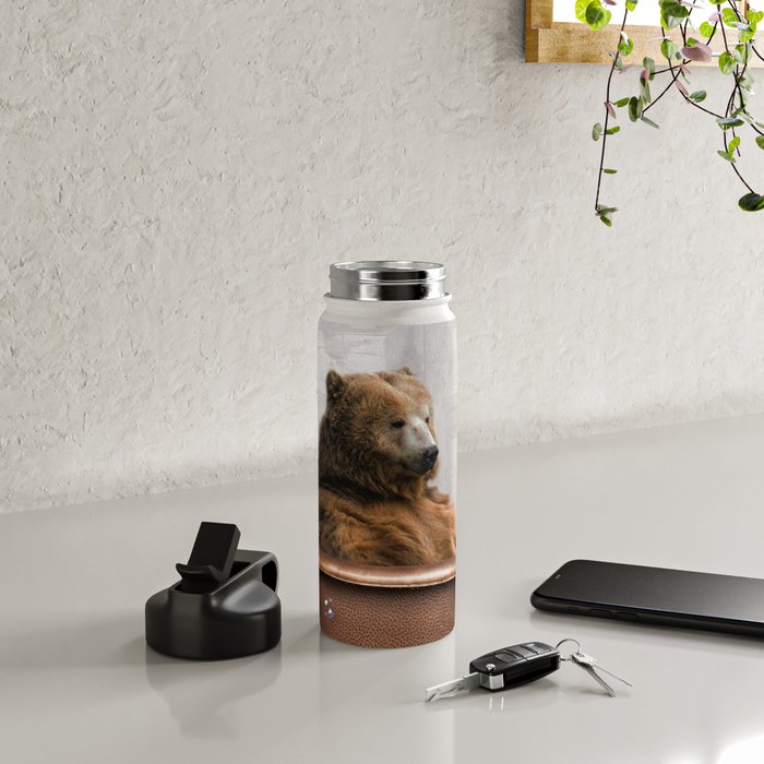 Bear with Rubber Ducky in Vintage Bathtub Water Bottle Gallery Image 4