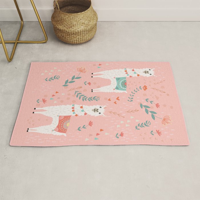 Lovely Llama on Pink Rug Gallery Image 1