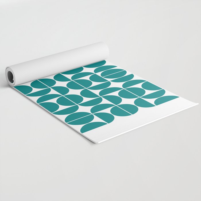 Mid Century Modern Geometric 04 Teal Yoga Mat Gallery Image 2