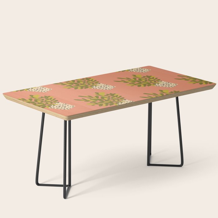 ZZ Plant Art on Terra cotta background Coffee Table Gallery Image 1