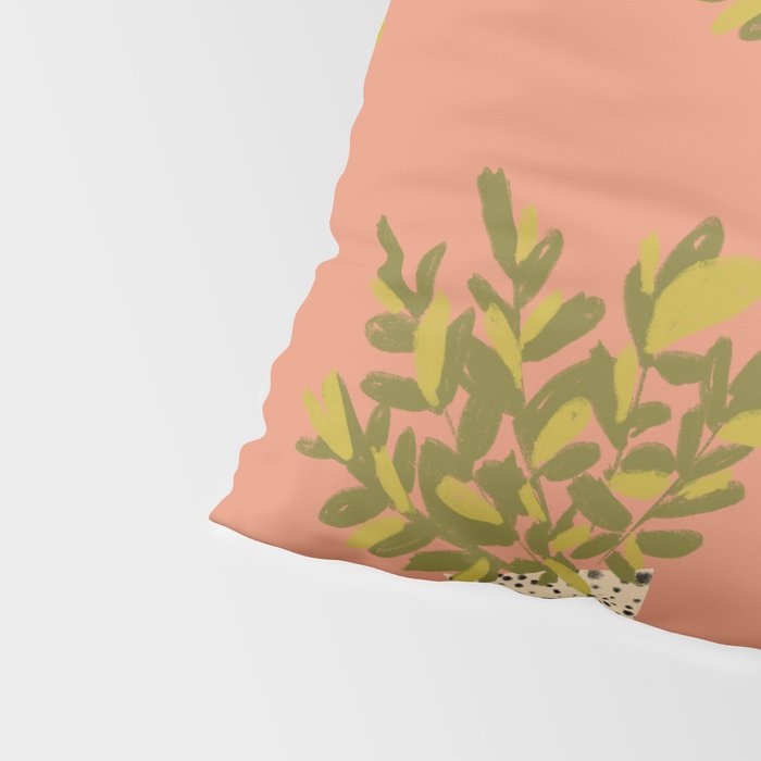 ZZ Plant Art on Terra cotta background Pillow Sham Gallery Image 4