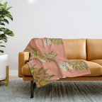 ZZ Plant Art on Terra cotta background Throw Blanket Gallery Image 1