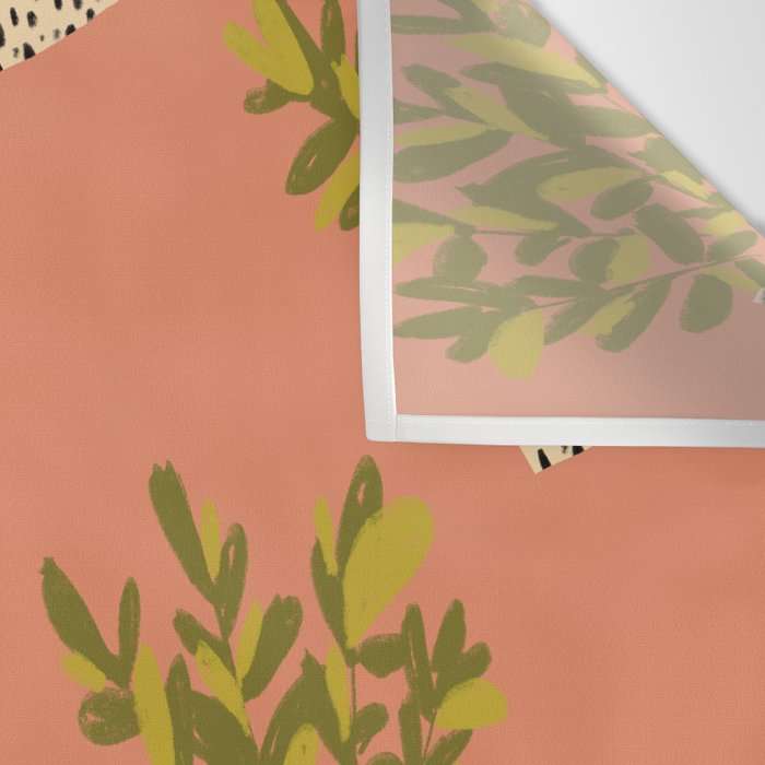 ZZ Plant Art on Terra cotta background Wall Tapestry Gallery Image 3
