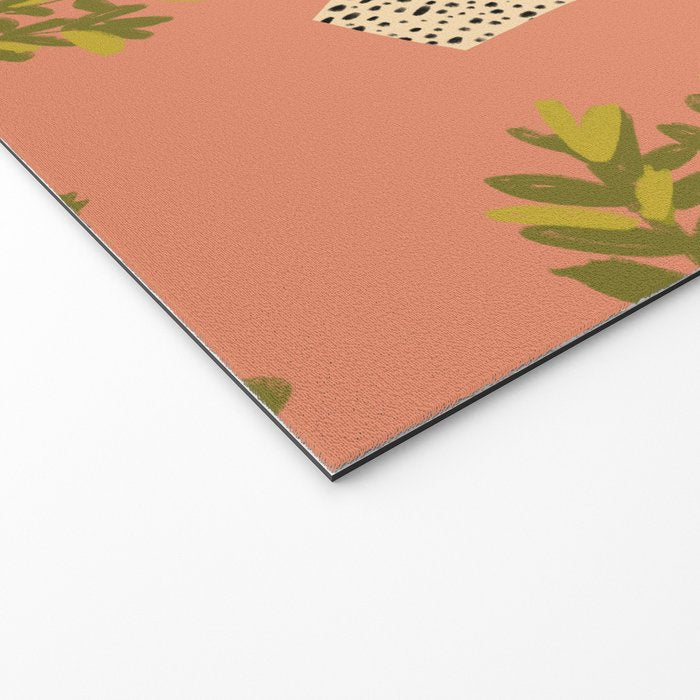 ZZ Plant Art on Terra cotta background Welcome Mat Gallery Image 2