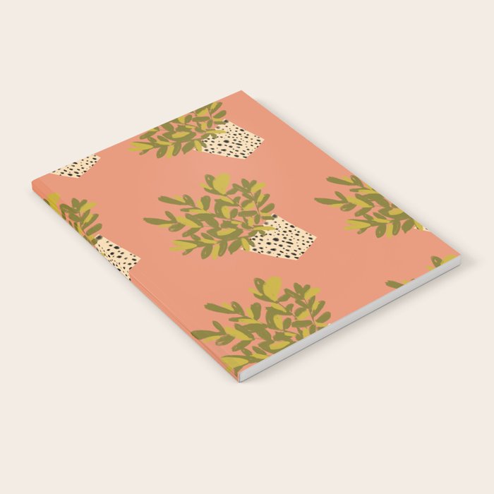ZZ Plant Art on Terra cotta background Notebook Gallery Image 2