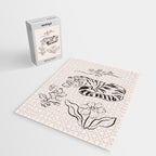 Tiger and Flower Line Art Jigsaw Puzzle Gallery Image 2