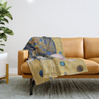 Gustav Klimt Style Mouse with Pink Ears Throw Blanket Gallery Image 1