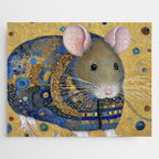 Gustav Klimt Style Mouse with Pink Ears Jigsaw Puzzle Gallery Image 1