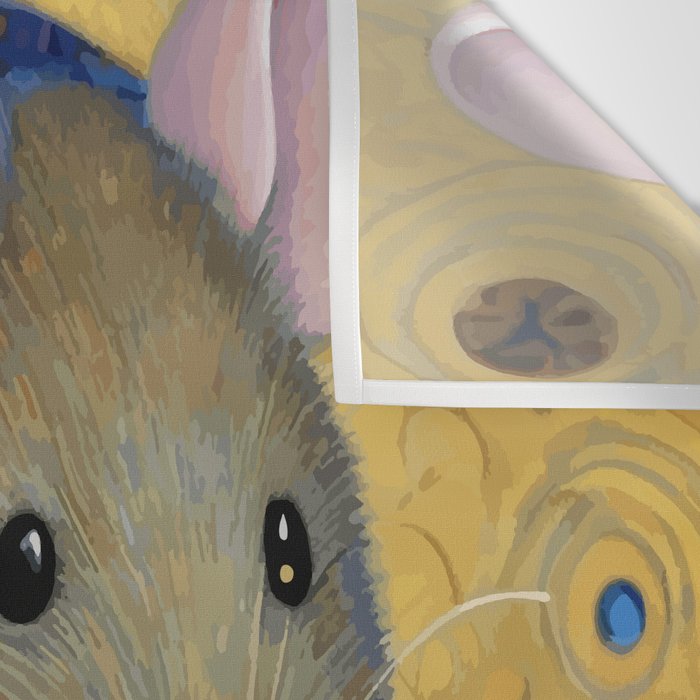 Gustav Klimt Style Mouse with Pink Ears Wall Tapestry Gallery Image 3