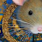 Gustav Klimt Style Mouse with Pink Ears Coffee Mug Gallery Image 2