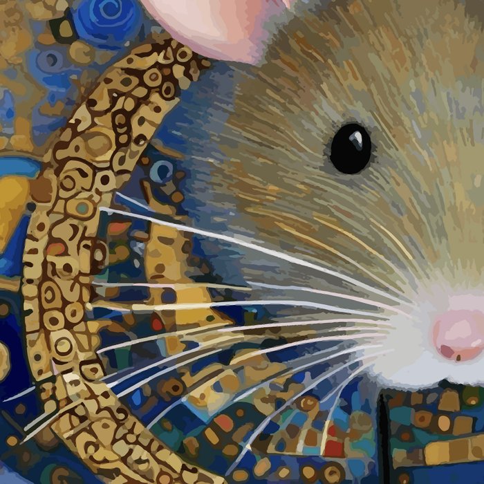 Gustav Klimt Style Mouse with Pink Ears Coffee Mug Gallery Image 2