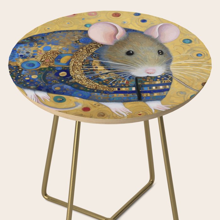 Gustav Klimt Style Mouse with Pink Ears Side Table Gallery Image 2