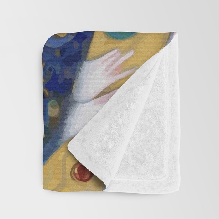 Gustav Klimt Style Mouse with Pink Ears Throw Blanket Gallery Image 3