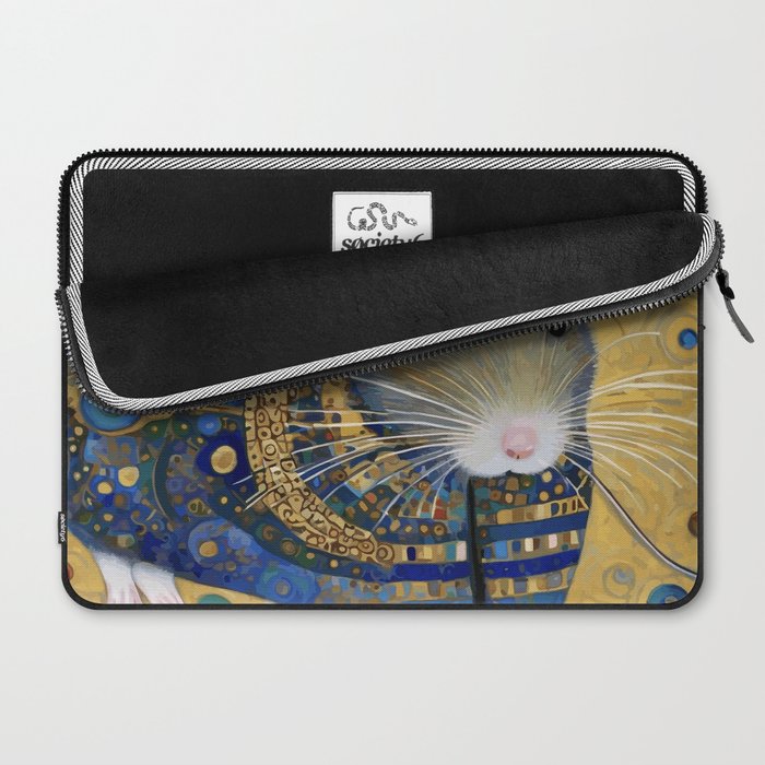 Gustav Klimt Style Mouse with Pink Ears Laptop Sleeve Gallery Image 2