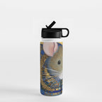 Gustav Klimt Style Mouse with Pink Ears Water Bottle Gallery Image 1
