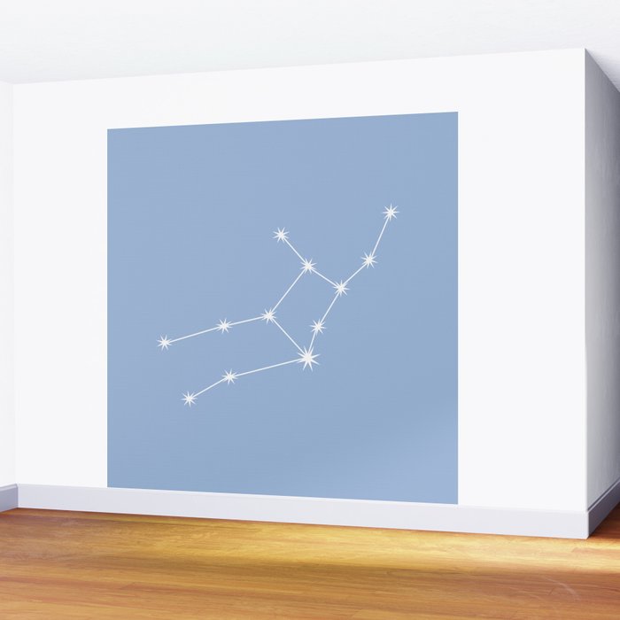 Virgo Zodiac Star Constellation Line Art Sky Blue Wall Mural Gallery Image 2