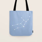 Virgo Zodiac Star Constellation Line Art Sky Blue Tote Bag Gallery Image 1