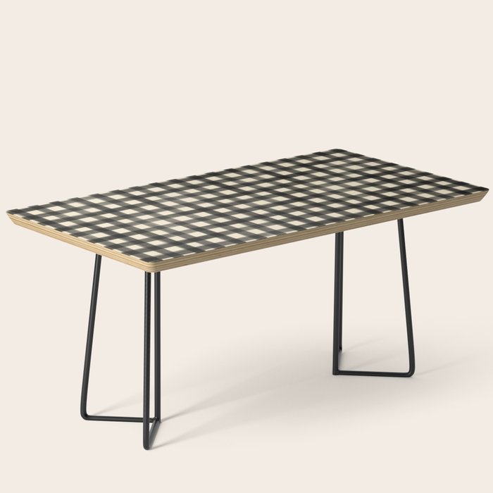 Watercolor Gingham - Black and Cream Coffee Table Gallery Image 1