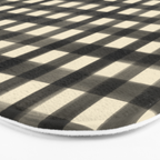 Watercolor Gingham - Black and Cream Bath Mat Gallery Image 3