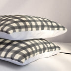 Watercolor Gingham - Black and Cream Pillow Sham Gallery Image 3