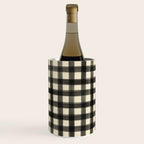 Watercolor Gingham - Black and Cream Wine Chiller Gallery Image 1
