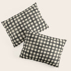 Watercolor Gingham - Black and Cream Pillow Sham Gallery Image 3