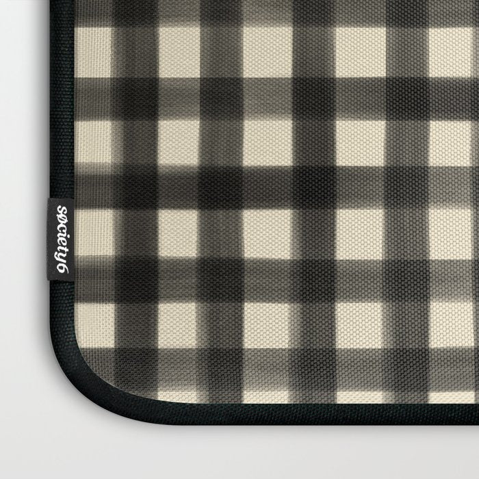 Watercolor Gingham - Black and Cream Laptop Sleeve Gallery Image 3