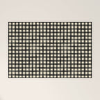 Watercolor Gingham - Black and Cream Welcome Mat Gallery Image 1