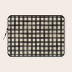 Watercolor Gingham - Black and Cream Laptop Sleeve Gallery Image 1