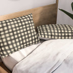 Watercolor Gingham - Black and Cream Pillow Sham Gallery Image 2