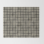 Watercolor Gingham - Black and Cream Throw Blanket Gallery Image 2