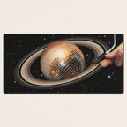 Galactic DJ II - Saturn Disco Ball Desk Mat Gallery Image 3
