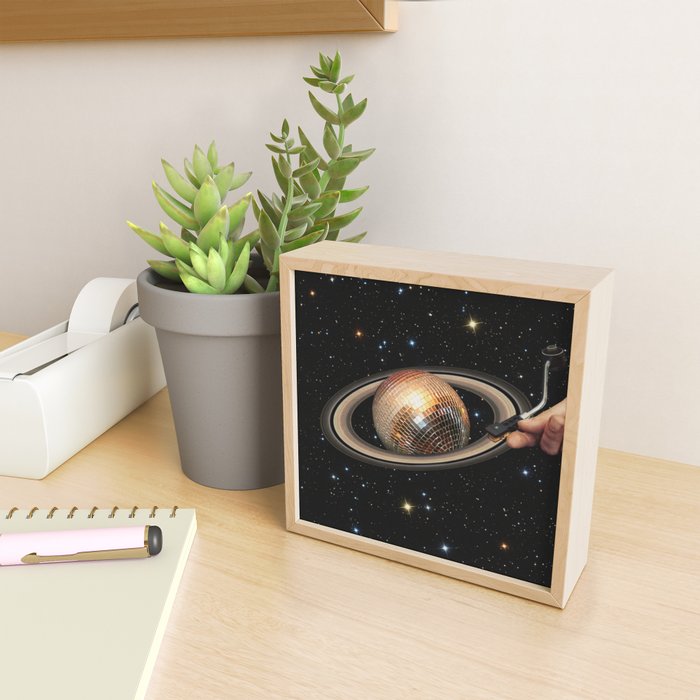 Galactic DJ II - Saturn Disco Ball Mini Art Print Gallery Image 2