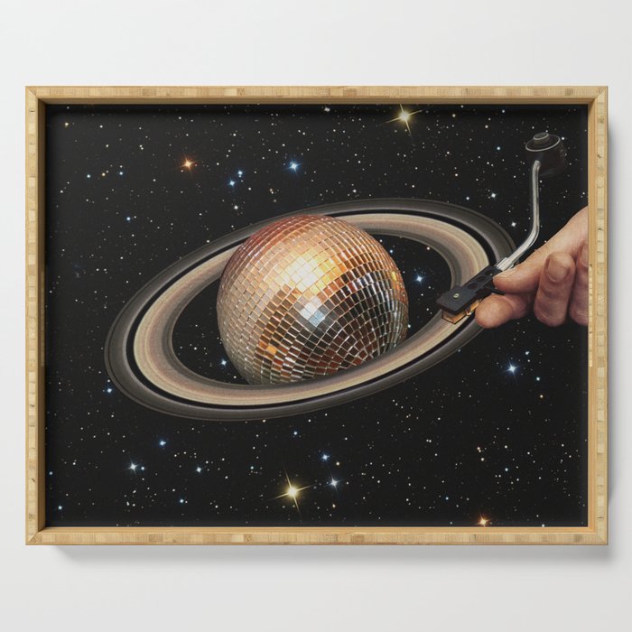 Galactic DJ II - Saturn Disco Ball Serving Tray Gallery Image 1