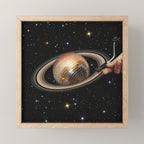 Galactic DJ II - Saturn Disco Ball Mini Art Print Gallery Image 1