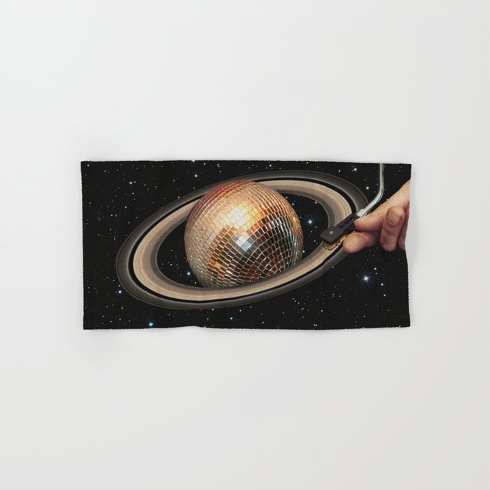 Galactic DJ II - Saturn Disco Ball Bath Towel Gallery Image 1