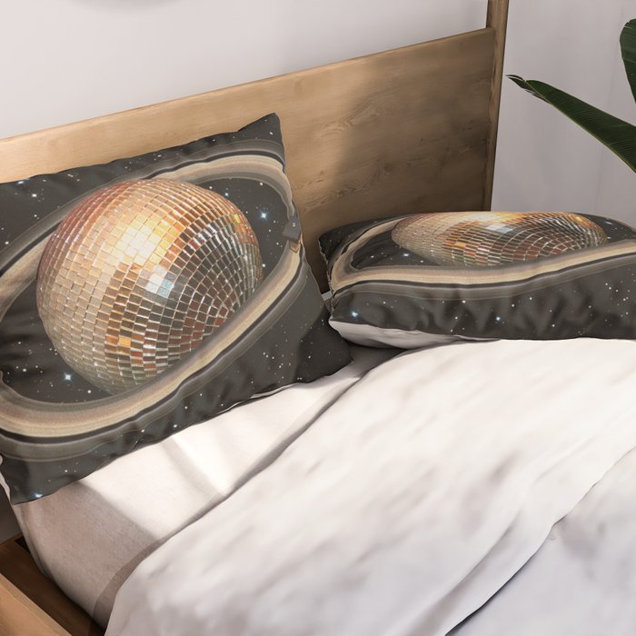 Galactic DJ II - Saturn Disco Ball Pillow Sham Gallery Image 2