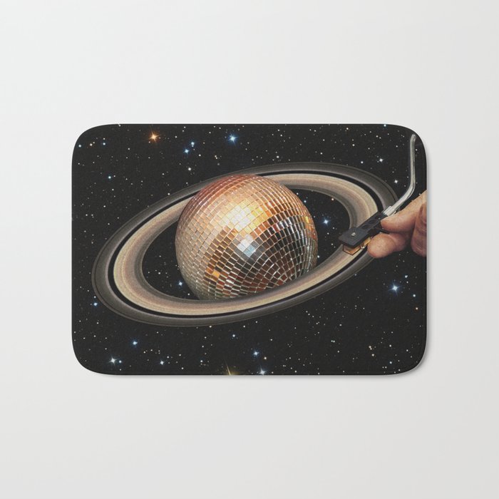 Galactic DJ II - Saturn Disco Ball Bath Mat Gallery Image 1