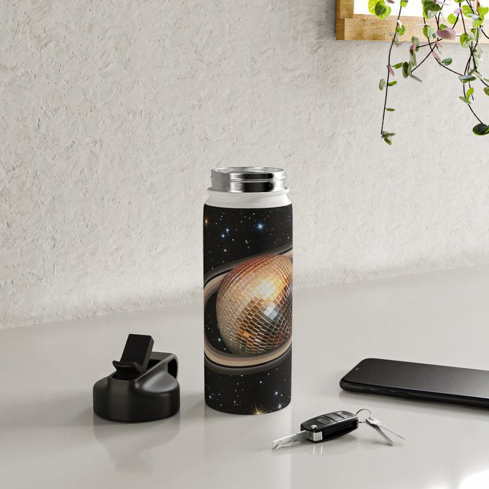 Galactic DJ II - Saturn Disco Ball Water Bottle Gallery Image 4