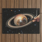 Galactic DJ II - Saturn Disco Ball Outdoor Rug Gallery Image 1