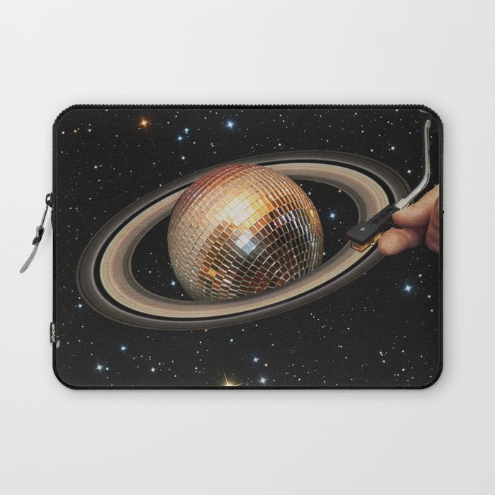 Galactic DJ II - Saturn Disco Ball Laptop Sleeve Gallery Image 1