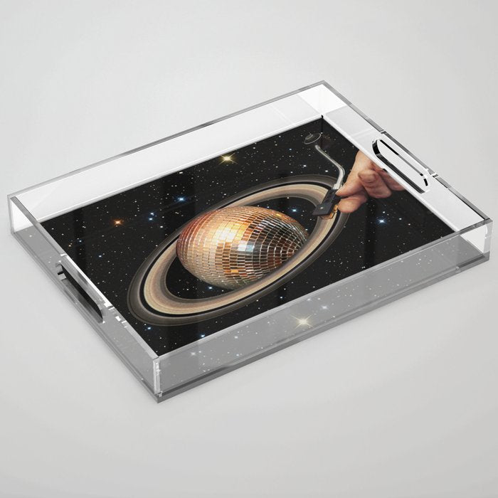 Galactic DJ II - Saturn Disco Ball Acrylic Tray Gallery Image 1