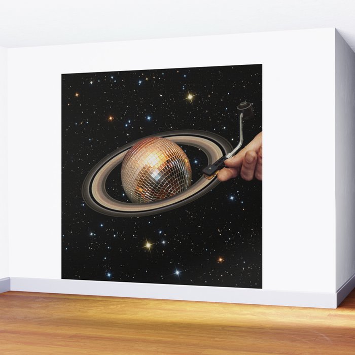 Galactic DJ II - Saturn Disco Ball Wall Mural Gallery Image 2