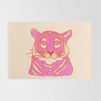 Hot Pink Tiger Portrait Rug Gallery Image 2