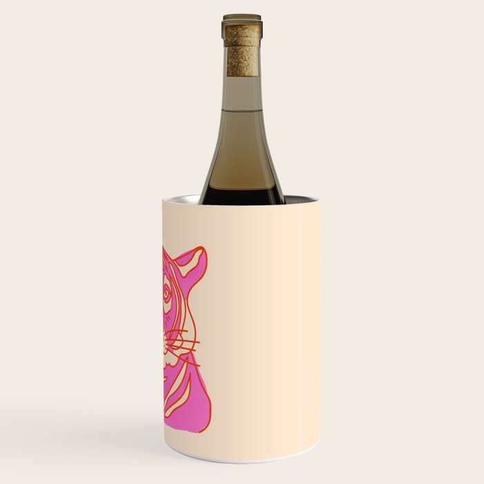 Hot Pink Tiger Portrait Wine Chiller Gallery Image 3