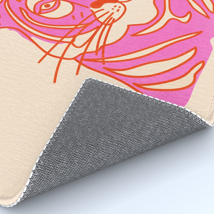 Hot Pink Tiger Portrait Rug Gallery Image 4