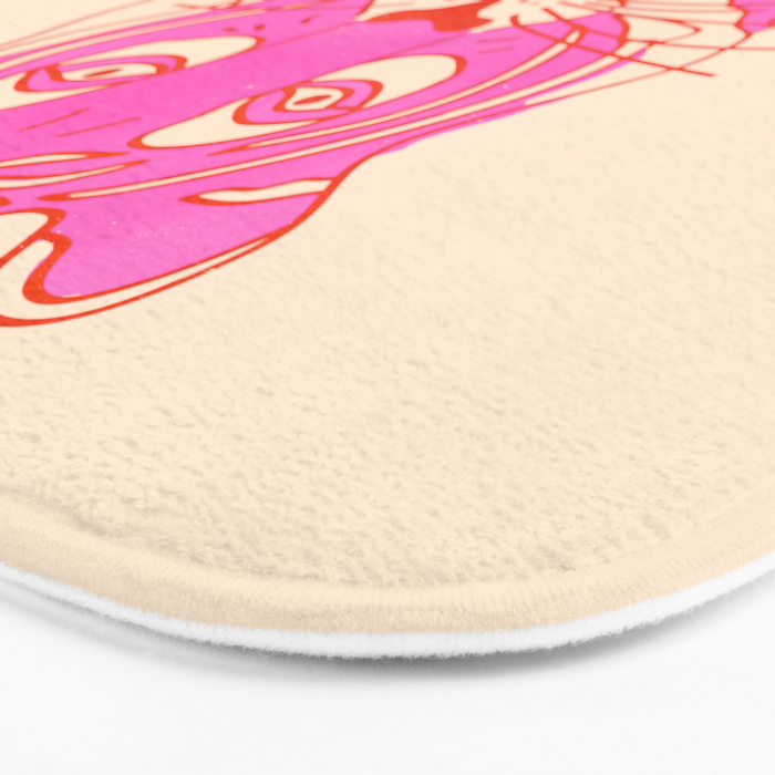 Hot Pink Tiger Portrait Bath Mat Gallery Image 3