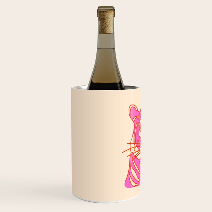 Hot Pink Tiger Portrait Wine Chiller Gallery Image 2