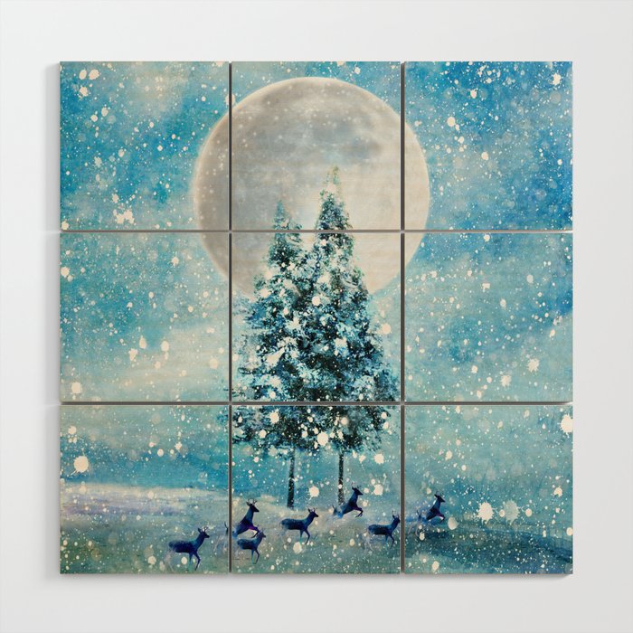 Winter Night 4 Wood Wall Art Gallery Image 1