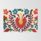 Red Mexican Flower Rug Gallery Image 2